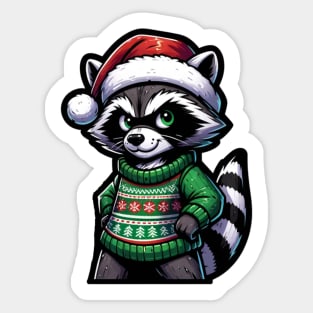 Christmas Raccoon Sticker